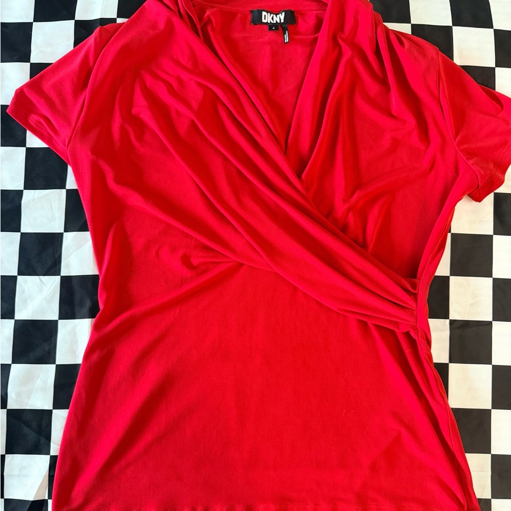 DKNY Women's Bold Red Blouse
